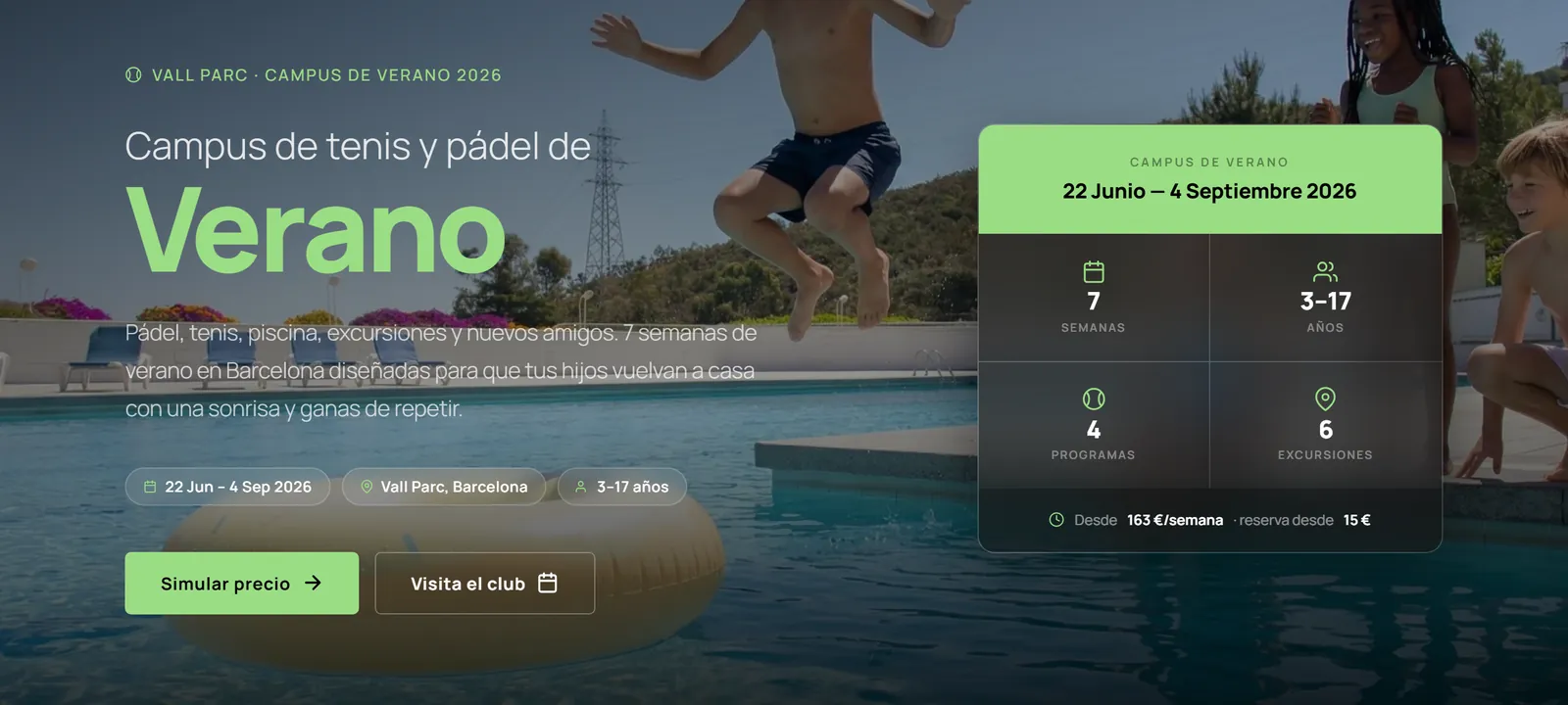 Landing del campus de Vall Parc convertida a bloques nativos de WordPress